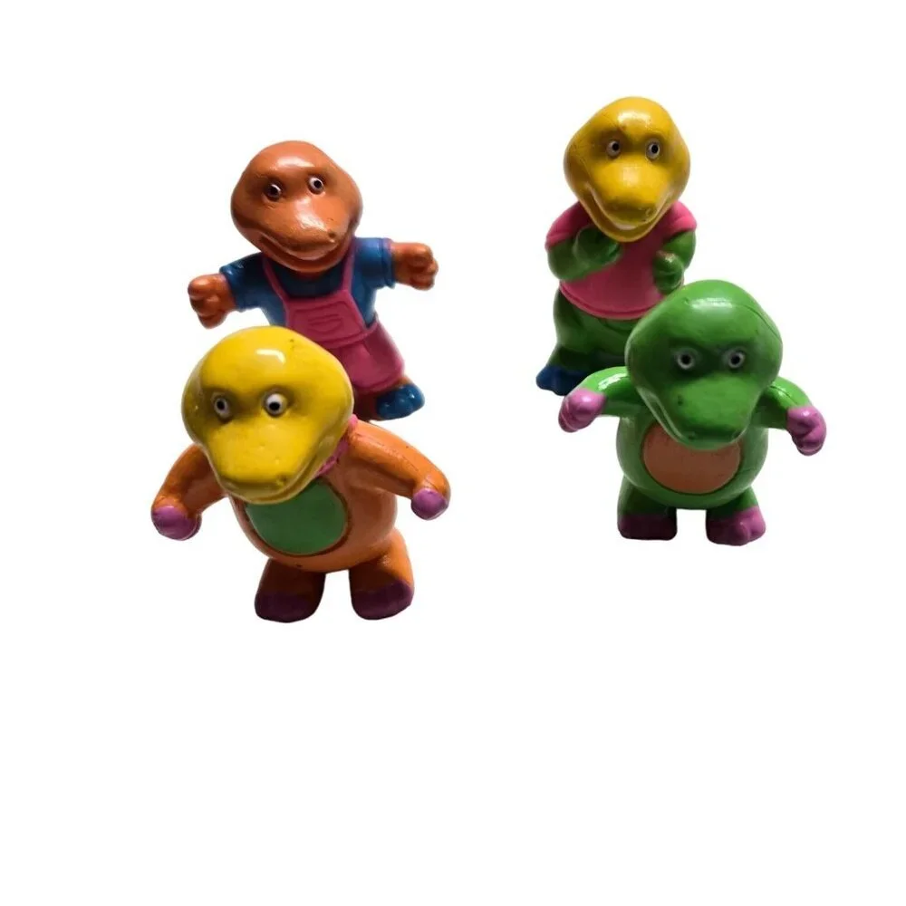 Vintage 1992 Love Dino Gigo‎ Dinosaur Figure Set - Colorful Mini PVC Set of 4